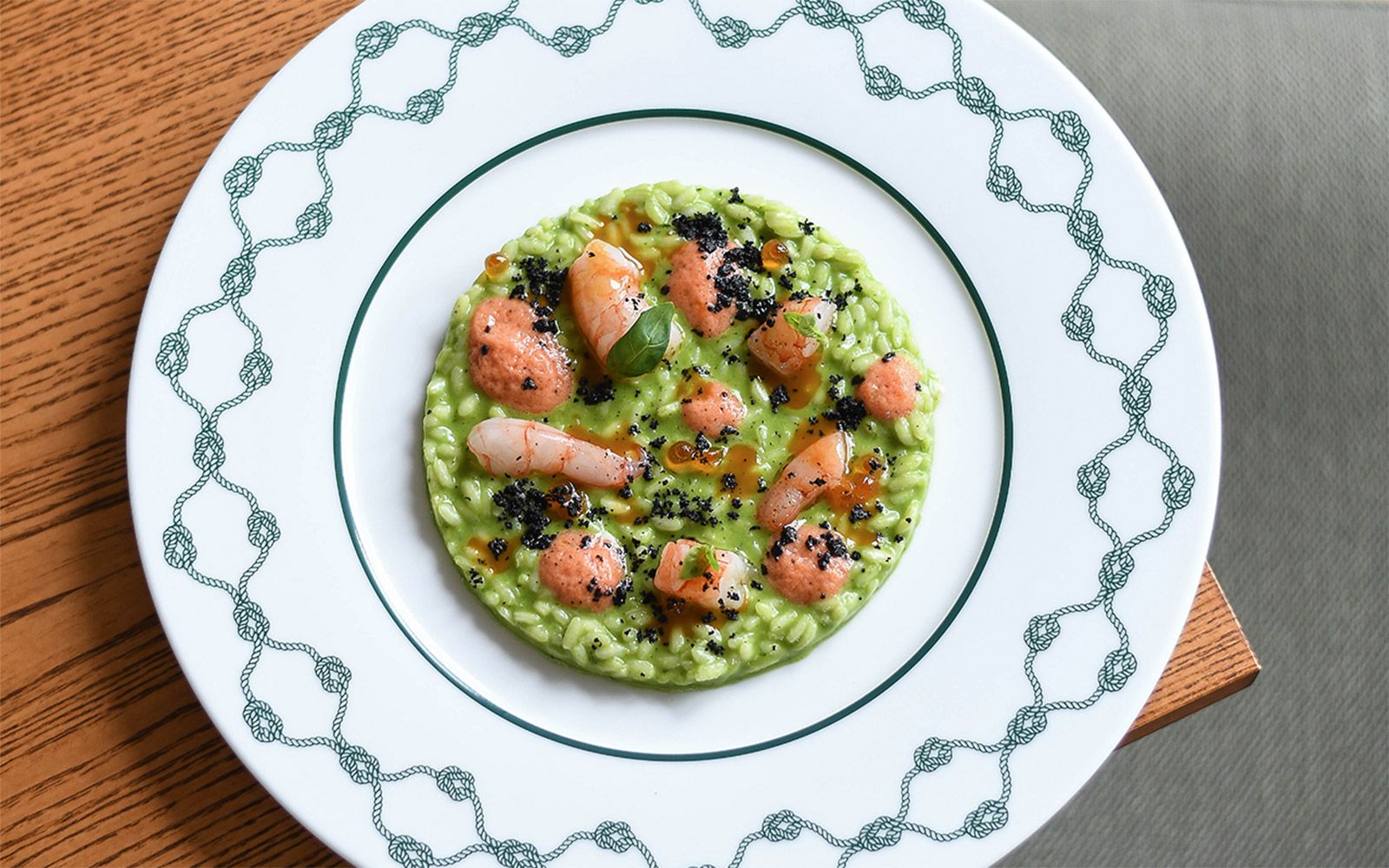 Risotto with homemade Prawn basil pesto